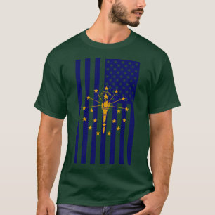 T-shirt Graphisme du drapeau de l'État de l'Indiana style 