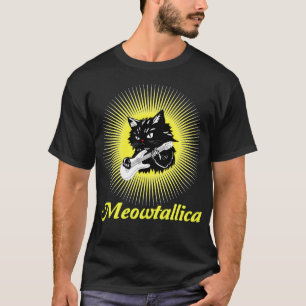 T-shirt Graphisme Meowtallica : Vibrations de Rock Star