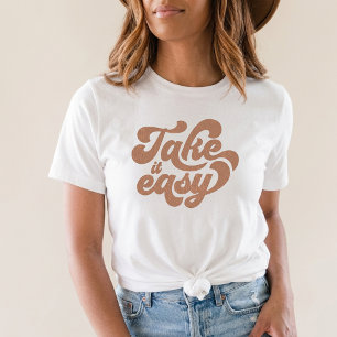 T-shirt graphisme motivationnel rétro bohème relaxez-vous