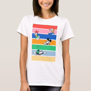 T-shirt Graphisme rayé avec couleurs en relief Mickey & se