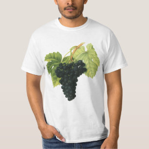 T-shirt Grappe de raisin biologique rouge vin vintage, nou