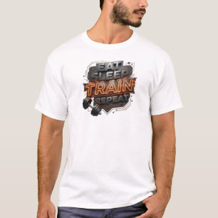 T-shirt Gras & Beau MANGER DORMIR TRAIN RÉPÉTER Visual