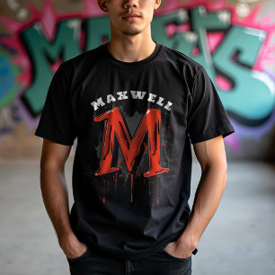 T-shirt Gras Graffiti Monogram "M" - Personnalisable Urban