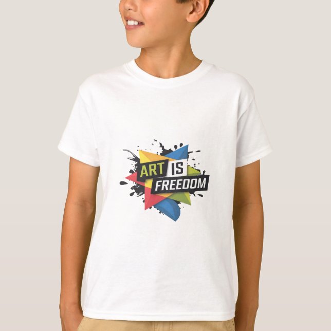 T-shirt Gras "L'art est la liberté" Design d'expression cr (Devant)