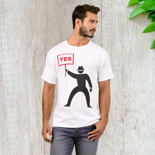 T-shirt Gras Oui Signe Minimaliste Stick Figure Manifestat