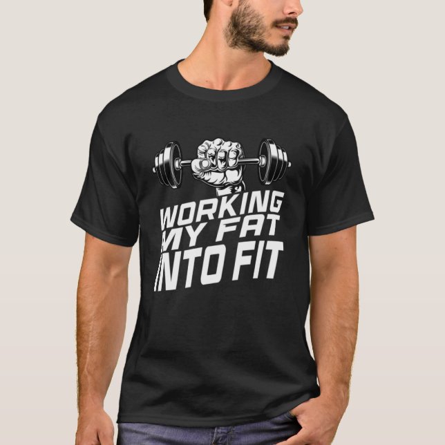 T-shirt Gras Pleurant Gymnase Graphique Dit De Travailler  (Devant)