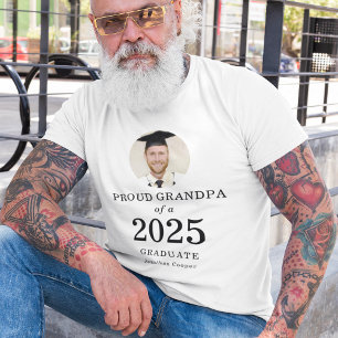 T-shirt Gras Texte Photo Fière Grand-père de 2023 Diplômé