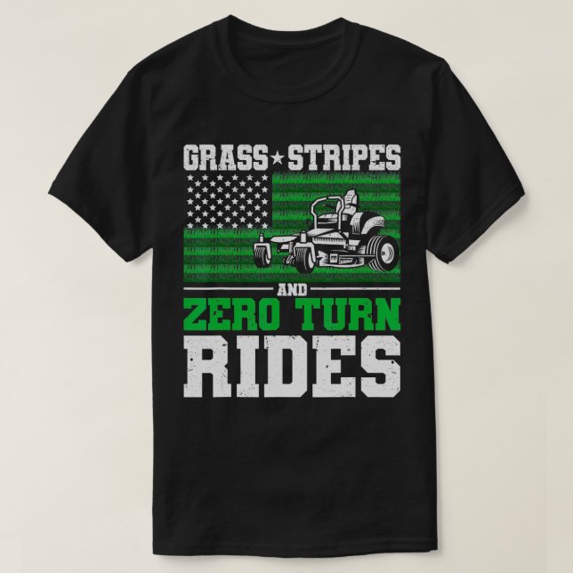 T-shirt Grass Stripes et Zero Turn Rides US Drapeau pelous (Design devant)