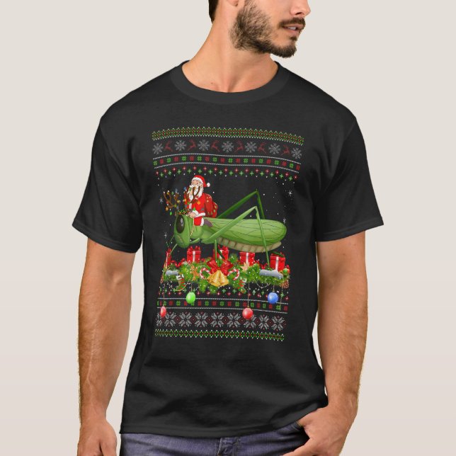 T-shirt Grasshopper   Ugly Santa Riding Grasshopper Christ (Devant)