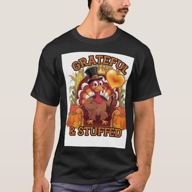 T-shirt Grateful & Stuffed : La recette parfaite pour Merc (Devant)