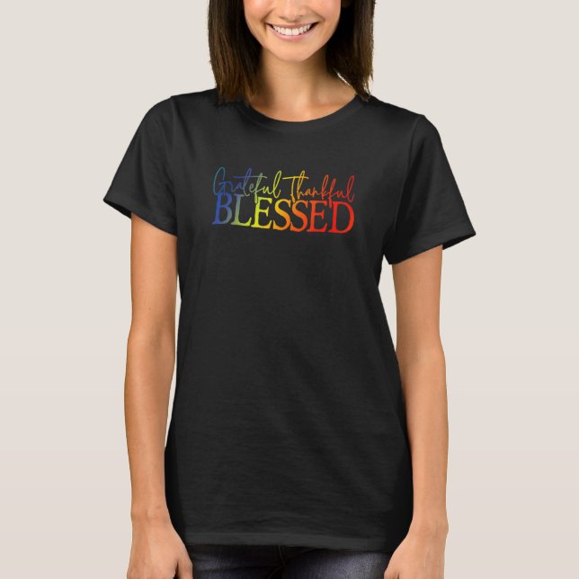 T-shirt Grateful Thankful Blessed Apparel (Devant)