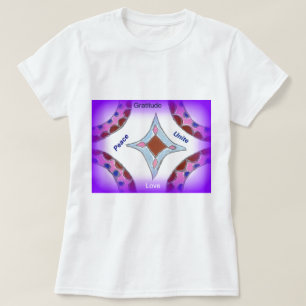 T-shirt "Gratitude Peace Love Unite" Mandala Art Imprimer