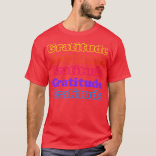 T-shirt Gratitude Texte multiple Gradient Couleurs Minimal