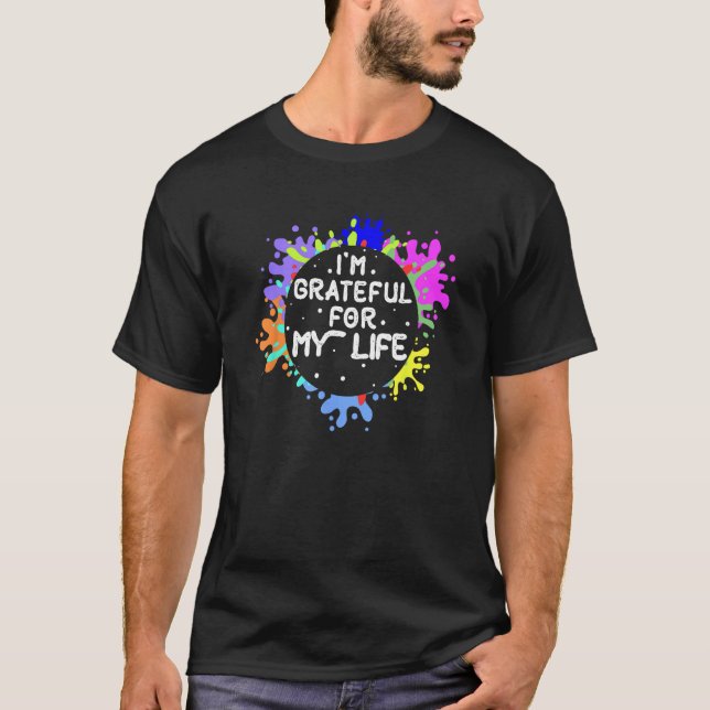 T-shirt gratitude thankful worthy present moment meditatio (Devant)