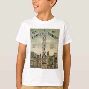 T-shirt Gratte-ciel de Philadelphie (poster vintage 1898)