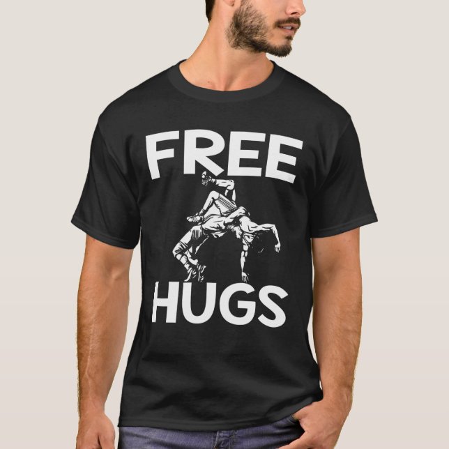 T-shirt Gratuit Hugs Lutter Funny Lutte Idée Maman Papa (Devant)