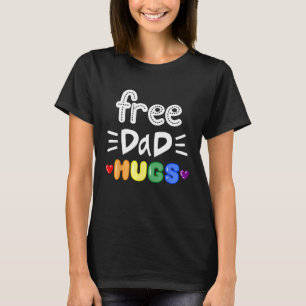 T-shirt Gratuit Papa Encarts LGBTQ Pride Rainbow Lesbian G
