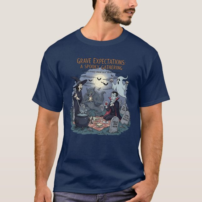 T-shirt Grave attentes" Rassemblement Éffrayant Halloween (Devant)