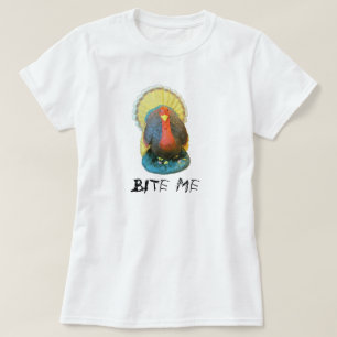 T-shirt Grave Thanksgiving Turkey Dit Bite Me