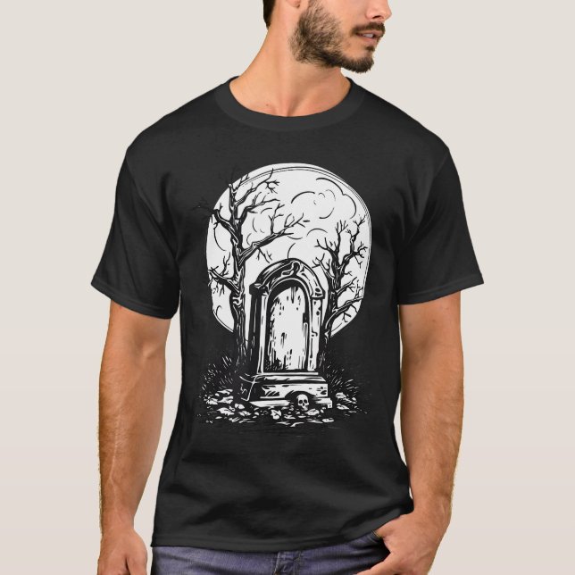 T-shirt Gravestones Halloween Scandale Graveyard Trick Ou  (Devant)