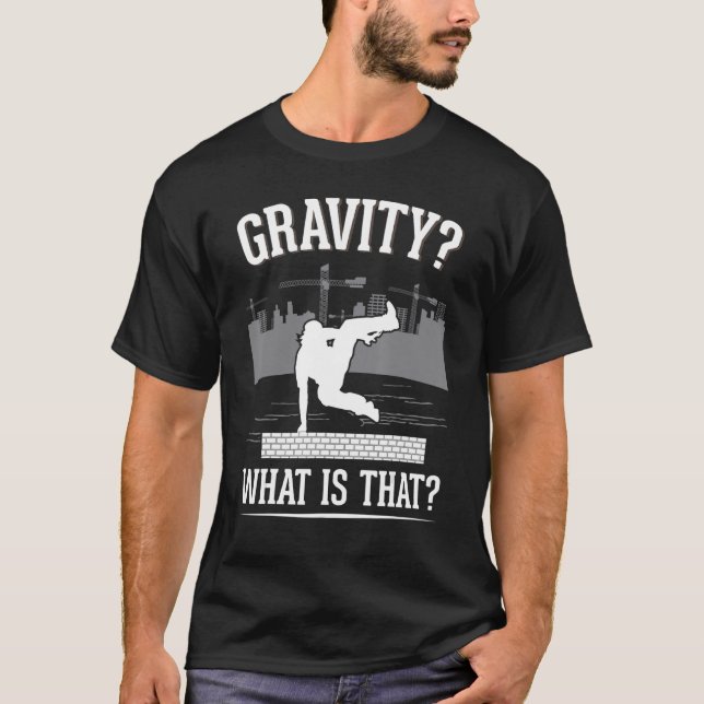 T-shirt Gravité Qu'est-ce que Parkour Runner Free Runner P (Devant)