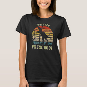 T-shirt Gravure Dans Le Dinosaure Préscolaire 1er Jour Ret