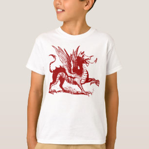 T-shirt Gravure de dragon - Ruby Red