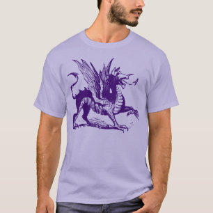 T-shirt Gravure de dragon - Violet foncé