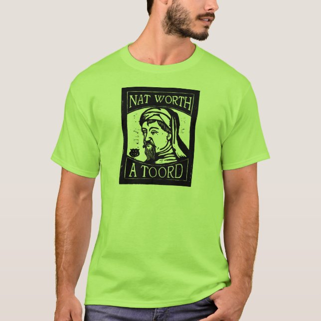 T-shirt Gravure sur bois en Geoffrey Chaucer "national en (Devant)