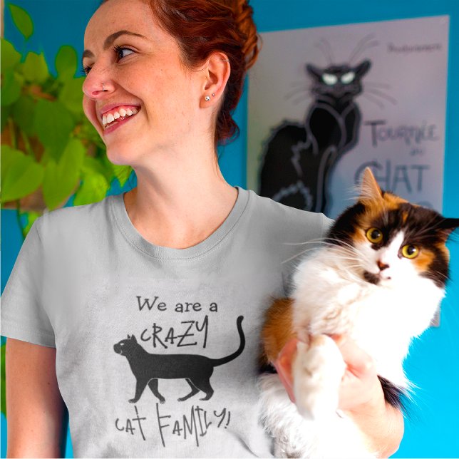 T-shirt Gray Black Personnalisé Crazy Famille (Personalize it!)
