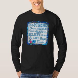 T-shirt Gray Bleu Bleu Goutte de sang Ruban T1d Type 1 Dia