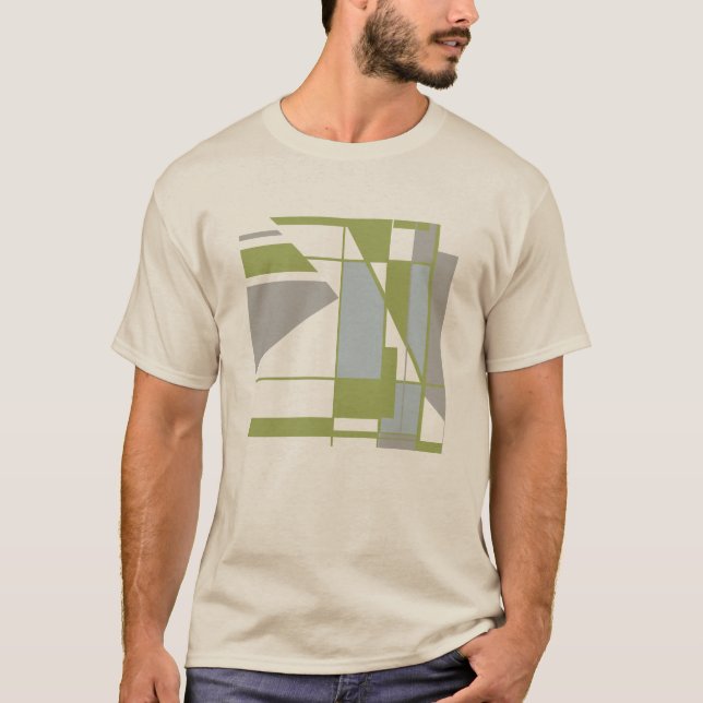 T-shirt Gray olive Géométrique MCM d'inspiration Abstrait  (Devant)