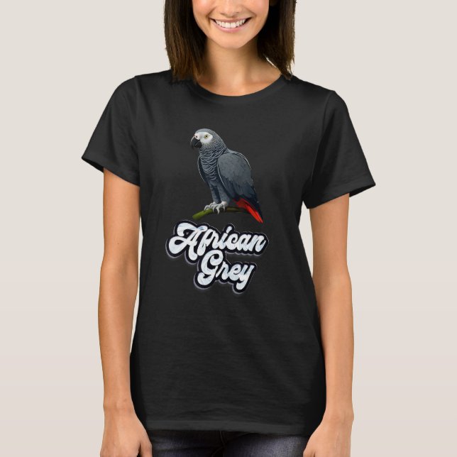 T-shirt Gray Parrot Bird  Parrots Parrot African Grey  1 (Devant)