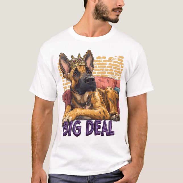 T-shirt Great Dane - Big Deal Regal Design de dessin animé (Devant)