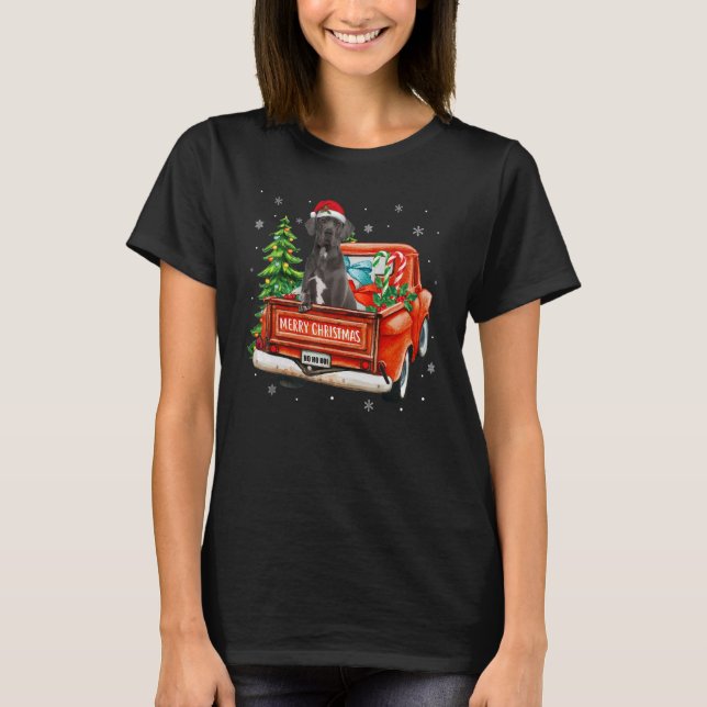 T-shirt Great Dane Dog Ride Red Truck Christmas Dog  Pajam (Devant)