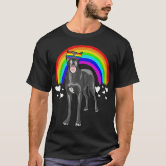 T-shirt Great Dane Rainbow Lunettes de soleil Gay pride LG