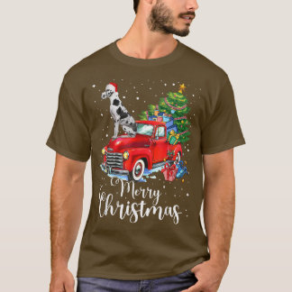 T-shirt Great Dane Rides Camion rouge Pajama de Noël