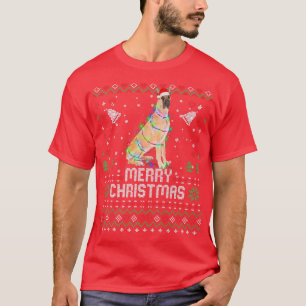 T-shirt Great Dane Santa Hat Chien de Noël Arbre Lumières