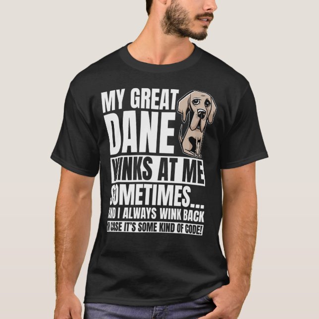 T-shirt Great Dane Winks Doux Dog Fur Parent allemand Mas (Devant)