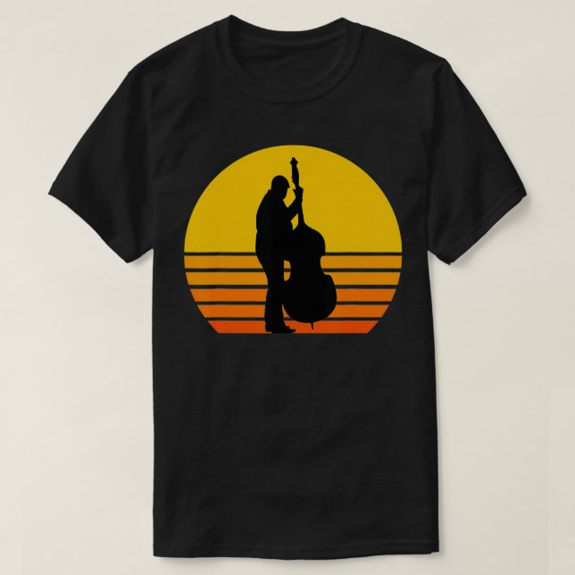 T-shirt Great Double Bass Silhouette Gift Music  (Design devant)