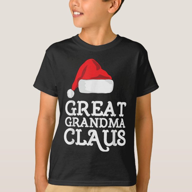 T-shirt Great Grandma Claus Christmas Santa's Hat Pajama F (Devant)