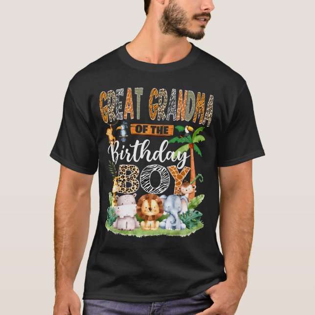 T-shirt Great Grandma Of The Birthday Boy Jungle Safari An (Devant)