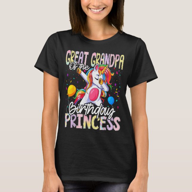 T-shirt Great Grandpa Of The Birthday Princess Dabbing Uni (Devant)