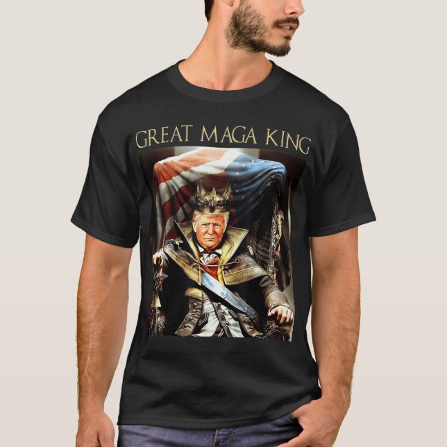 T-shirt Great Mega King USA Flag Fier Ultra Maga Trump (Devant)