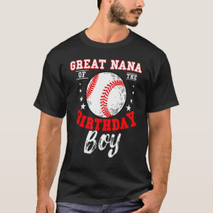 T-shirt Great Nana De L'Anniversaire Boy Baseball Thème An