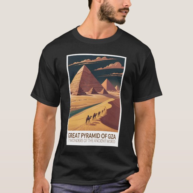 T-shirt Great Pyramid of Giza Seven Wonders of the World (Devant)