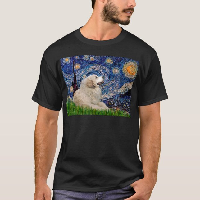 T-shirt Great Pyrenees 2 - Nuit étoilée (Devant)