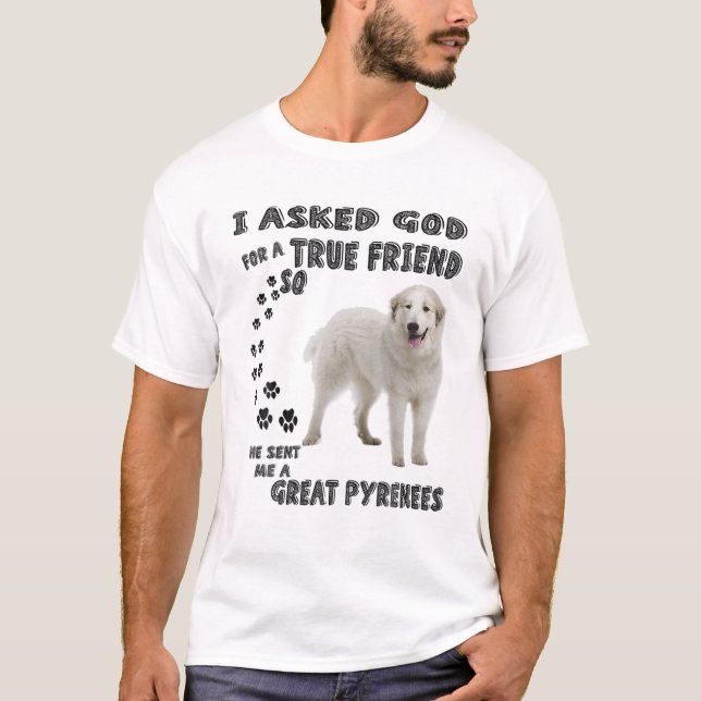 T-shirt Great Pyrenees Citation Maman Papa Imprimer, Mont  (Devant)