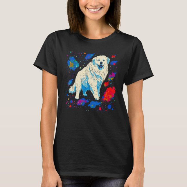 T-shirt Great Pyrenees  Dog in Space (Devant)