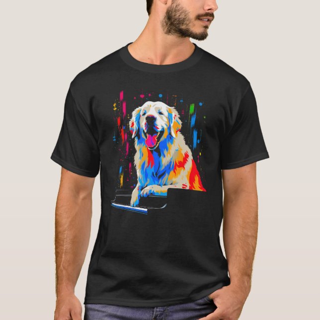 T-shirt Great Pyrenees Dog Piano (Devant)